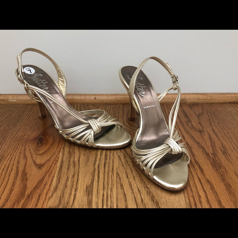 Champagne Gold ‘Butter’ Italian leather sandals